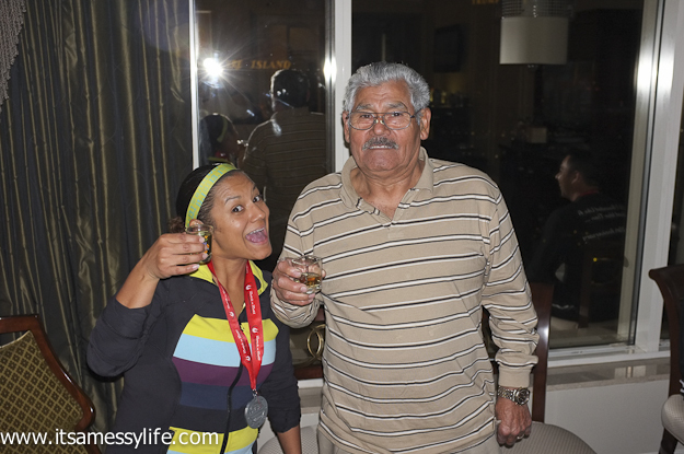  Celebratory tequila shots with my dad! Because&nbsp;that's what you do when you finish running 13.1 miles!&nbsp; 