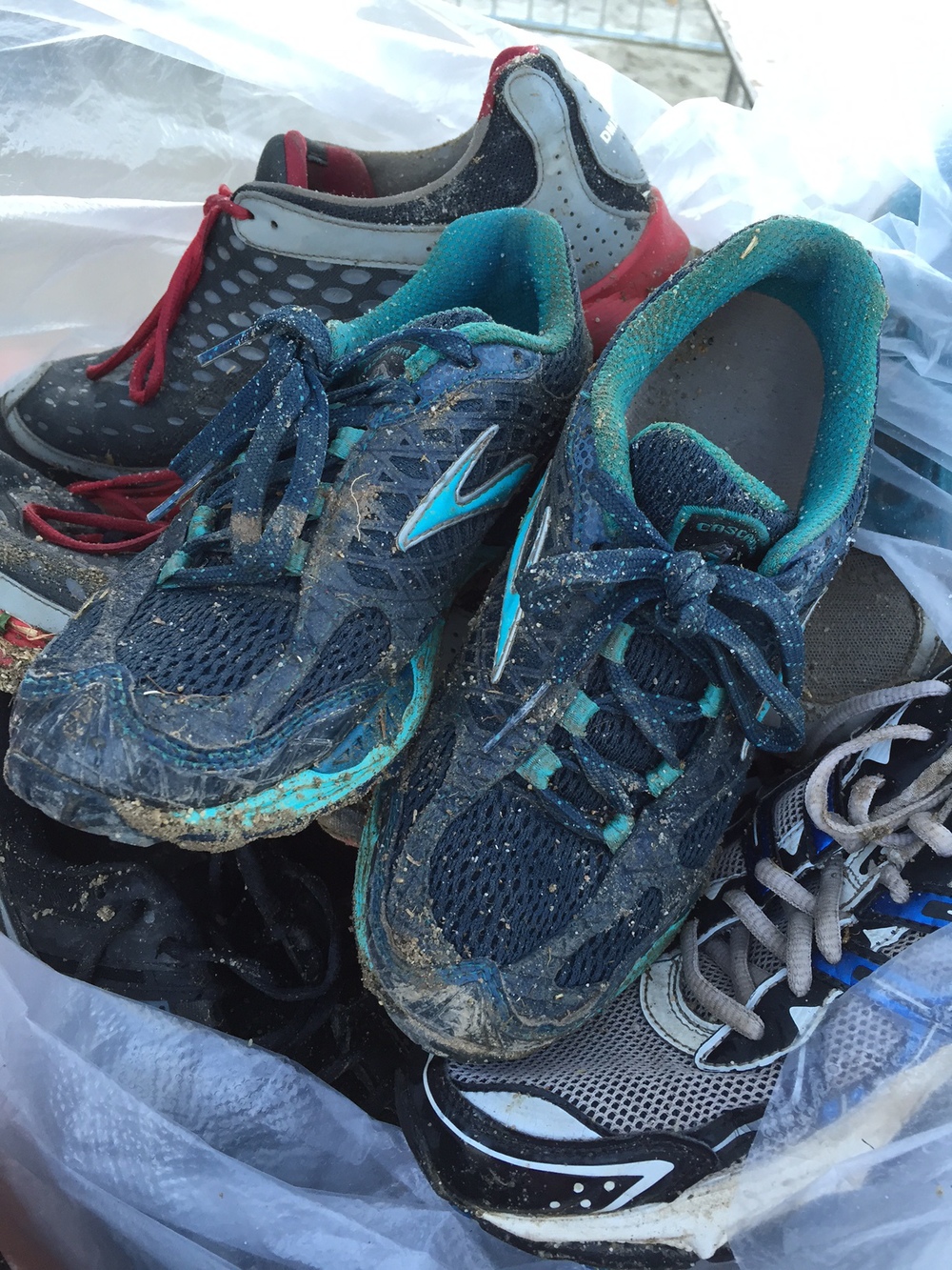  We donated our shoes! They ran some good races, but it was time to retire them. 